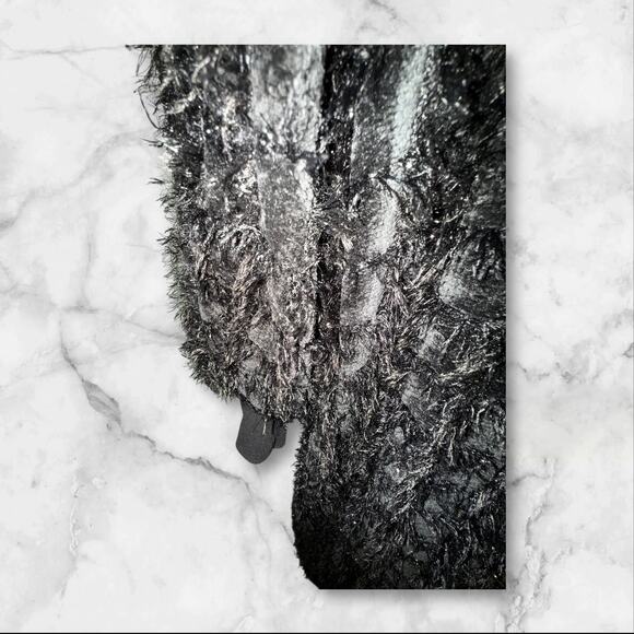 Sophie So & Colour House Black Textured Longline Coat with Pockets - Picture 8 of 12